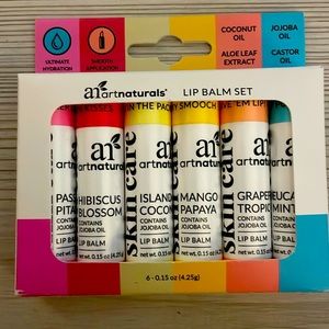Brand new! Never opened six lip balm set! All natural cruelty free